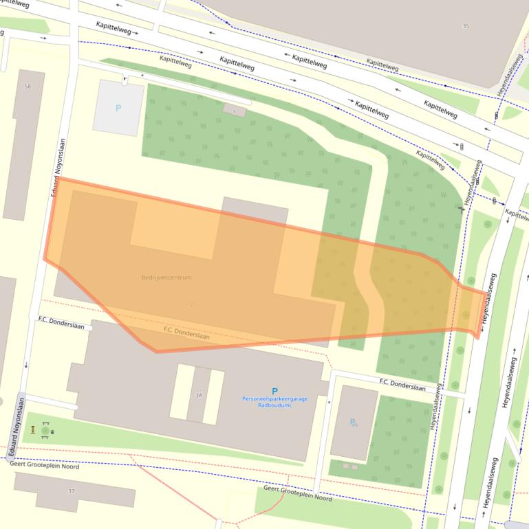 Kaart van postcodegebied 6525GJ.