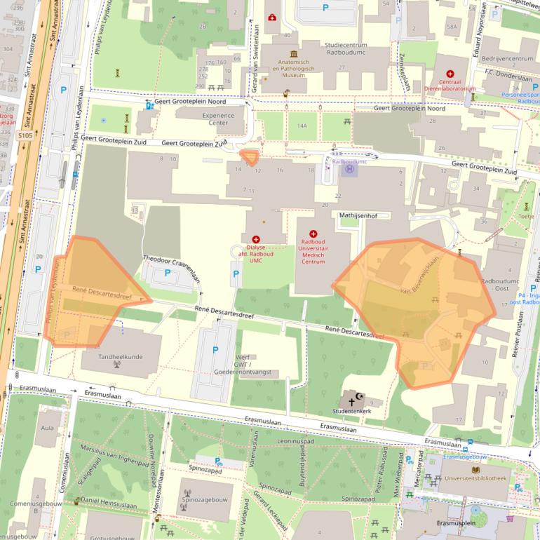 Kaart van postcodegebied 6525GL.