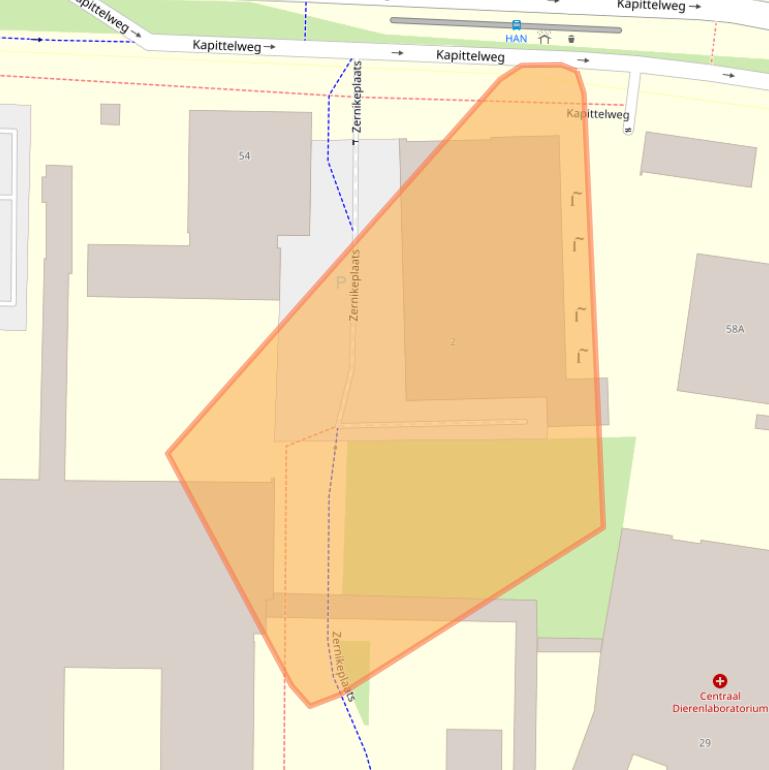 Kaart van postcodegebied 6525HN.