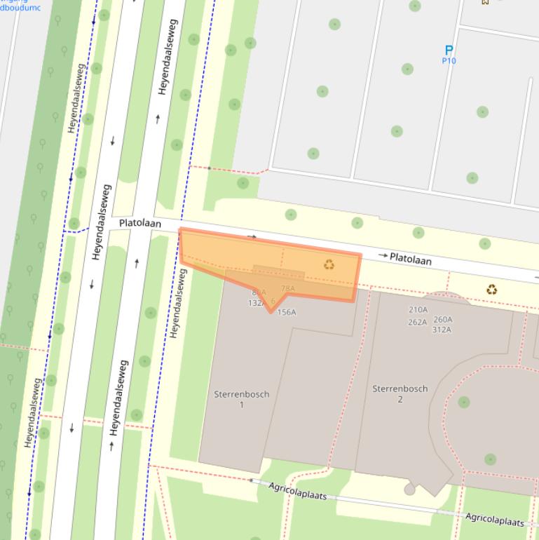 Kaart van postcodegebied 6525KA.