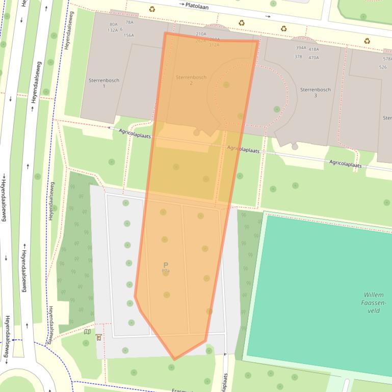 Kaart van postcodegebied 6525KD.