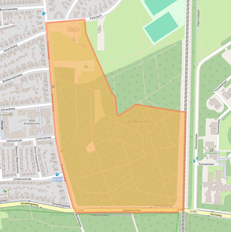 Kaart van postcodegebied 6525PM.