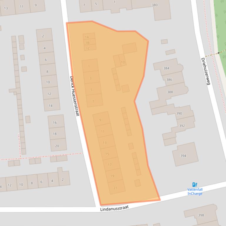 Kaart van postcodegebied 6525PX.