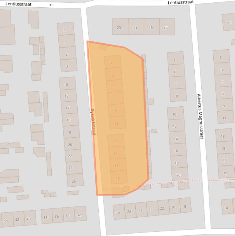 Kaart van postcodegebied 6525RC.