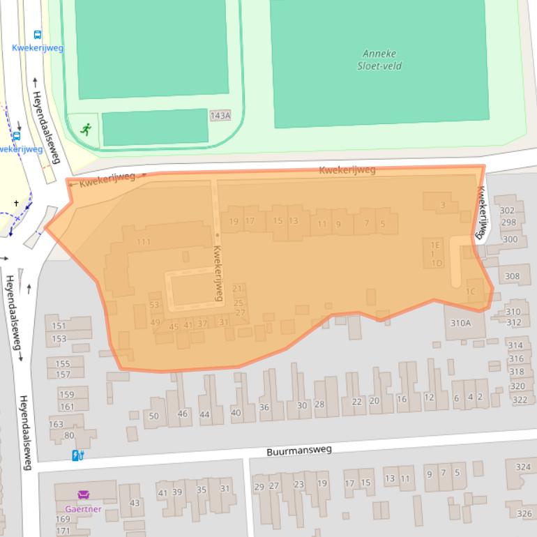 Kaart van postcodegebied 6525RZ.