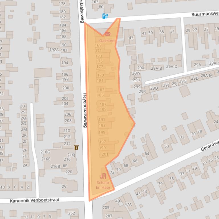 Kaart van postcodegebied 6525SE.