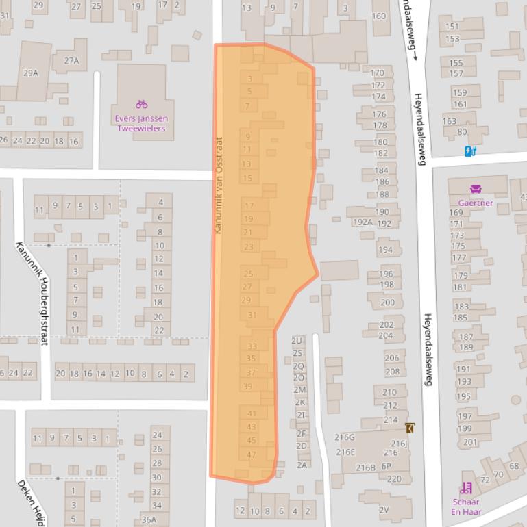 Kaart van postcodegebied 6525TV.