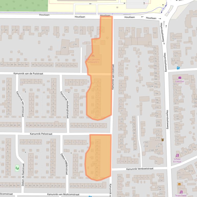 Kaart van postcodegebied 6525TX.