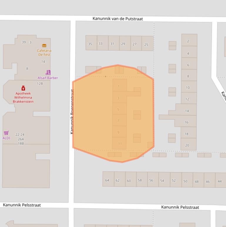 Kaart van postcodegebied 6525WH.