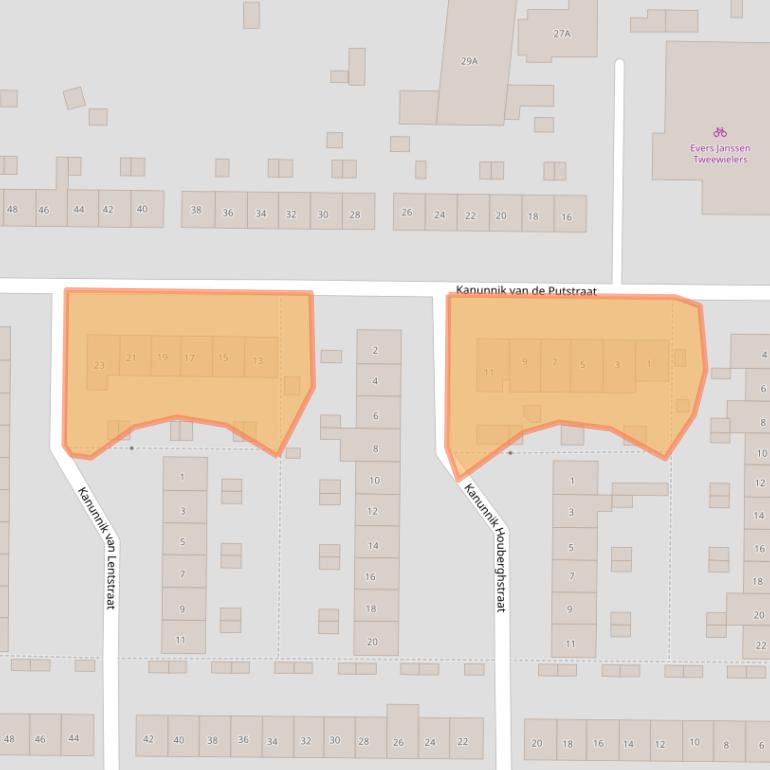 Kaart van postcodegebied 6525WL.