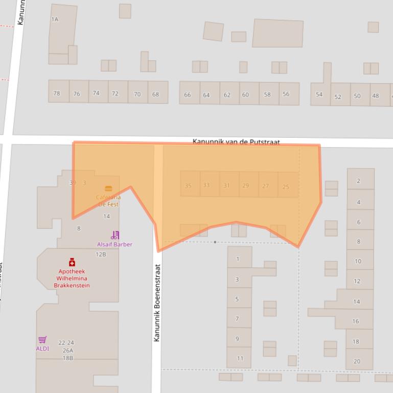 Kaart van postcodegebied 6525WN.