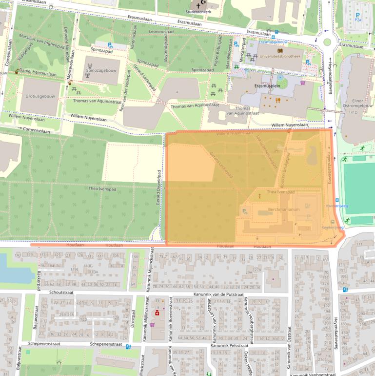 Kaart van postcodegebied 6525XZ.