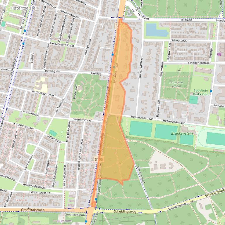 Kaart van postcodegebied 6525ZG.