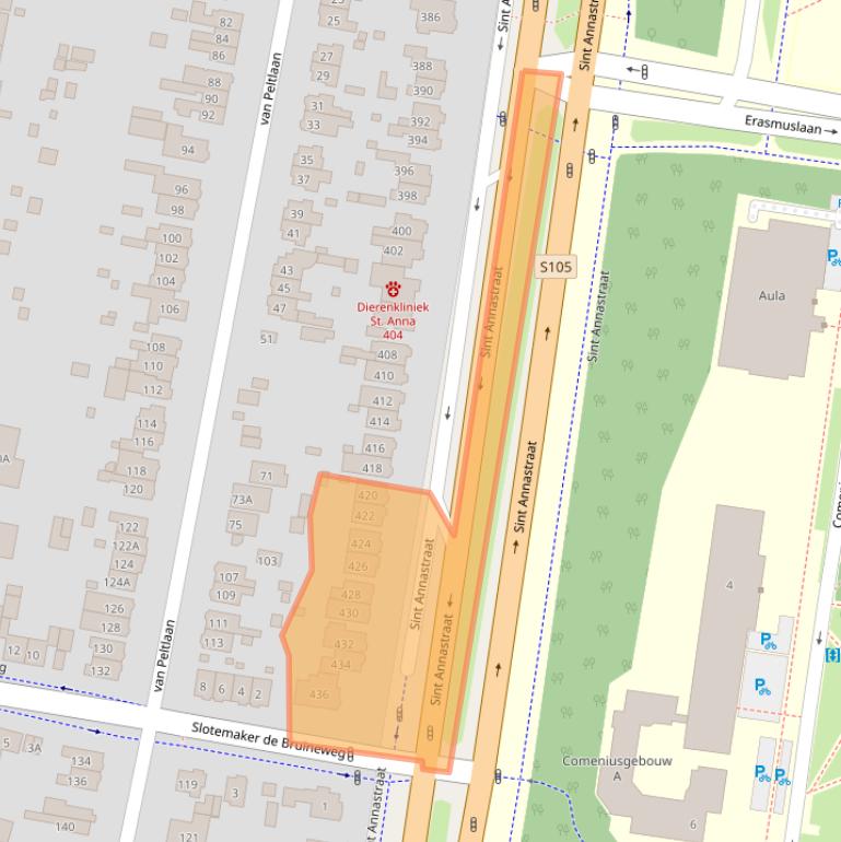 Kaart van postcodegebied 6525ZN.