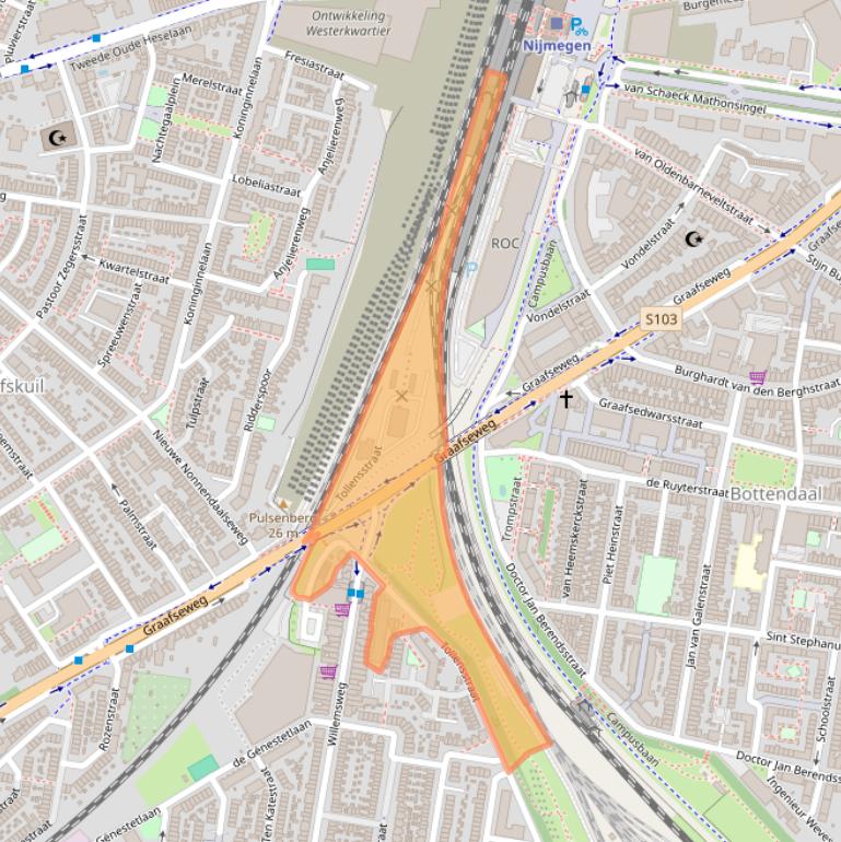 Kaart van postcodegebied 6531AD.