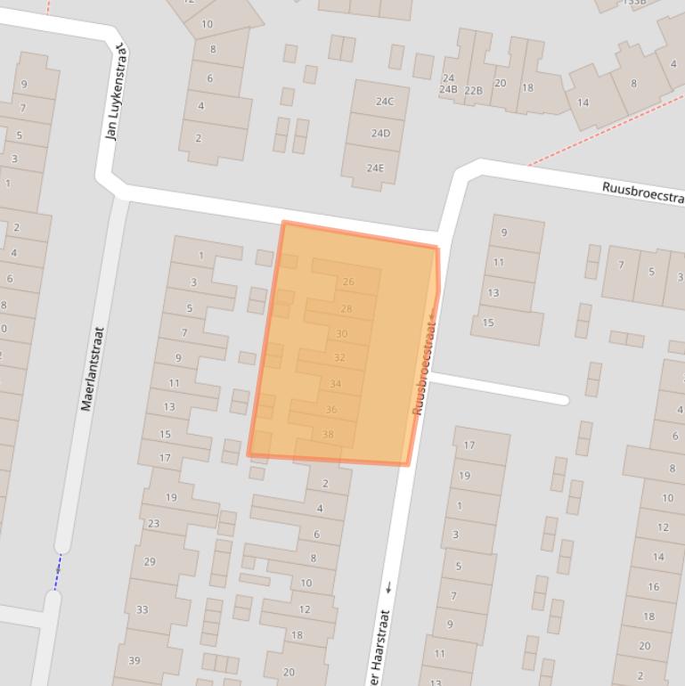 Kaart van postcodegebied 6531AJ.