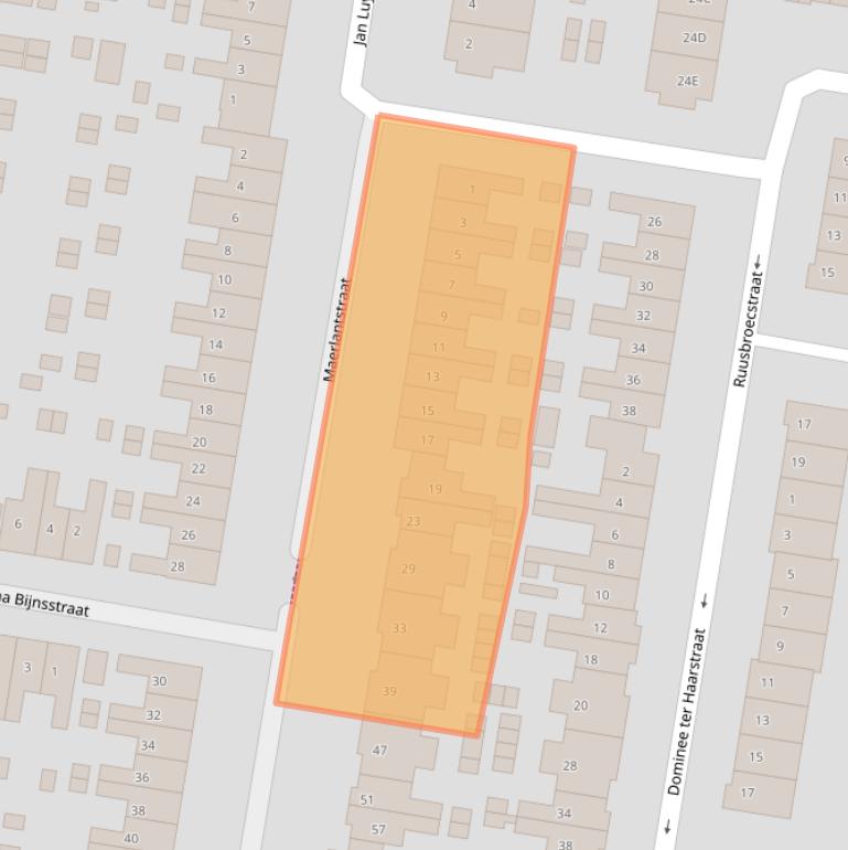 Kaart van postcodegebied 6531AS.