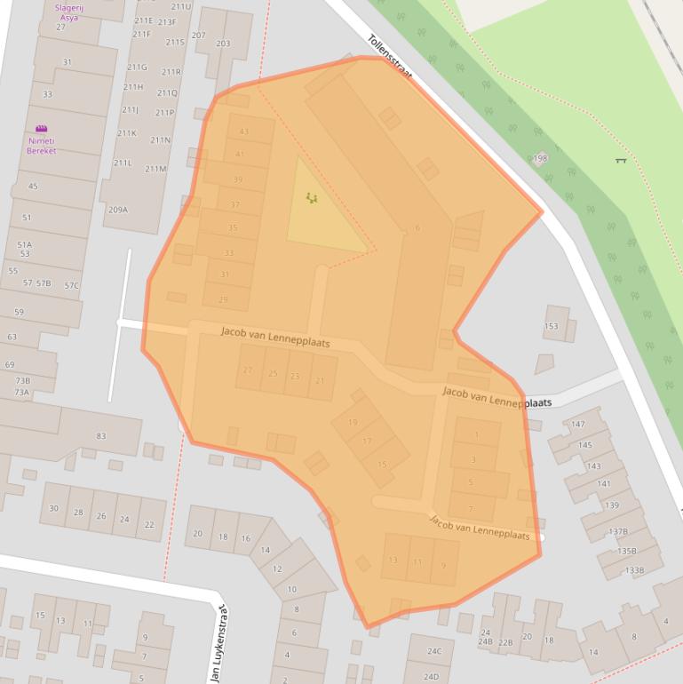 Kaart van postcodegebied 6531AZ.