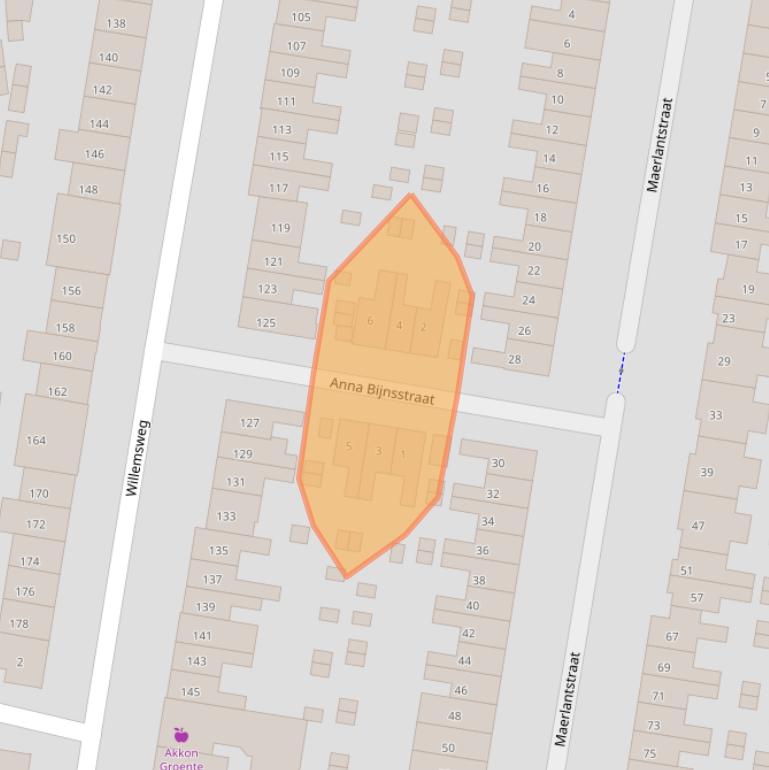 Kaart van postcodegebied 6531BJ.