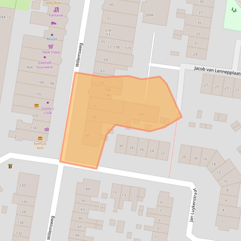 Kaart van postcodegebied 6531DD.