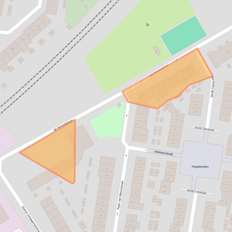 Kaart van postcodegebied 6531EB.