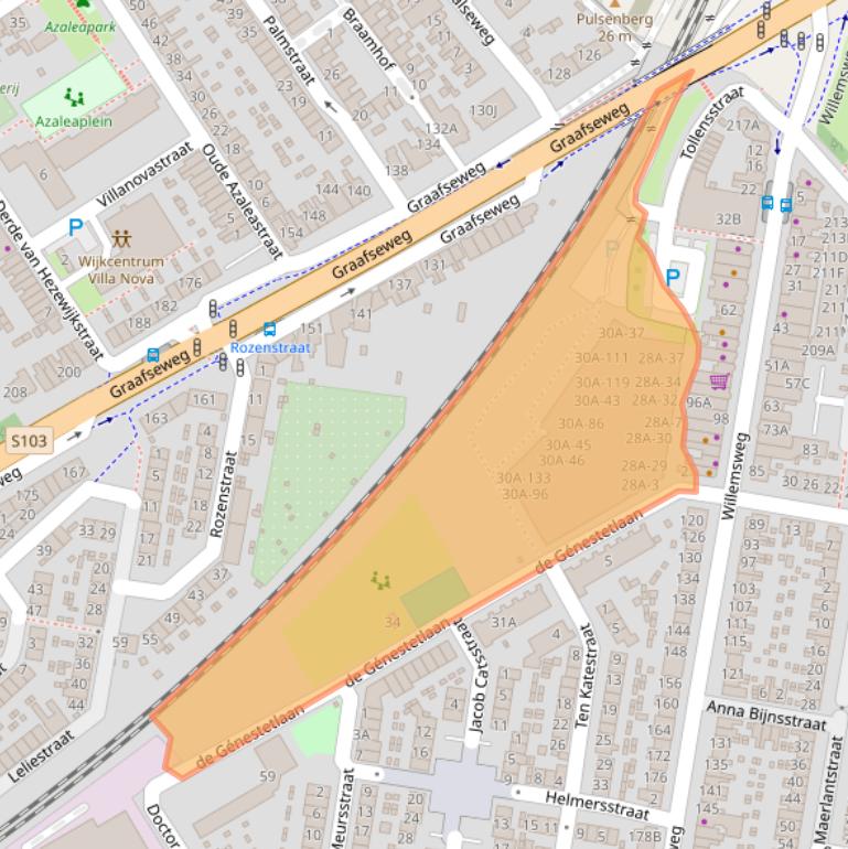 Kaart van postcodegebied 6531ED.