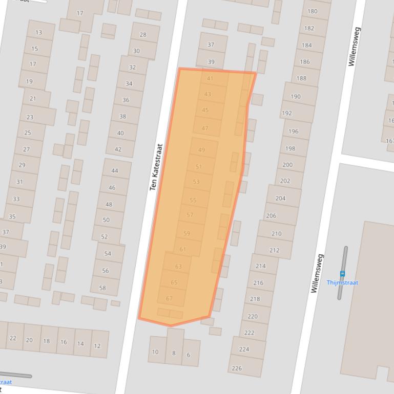 Kaart van postcodegebied 6531EG.