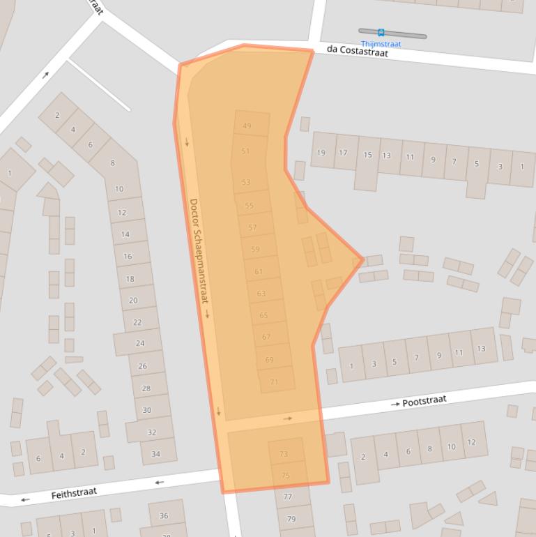 Kaart van postcodegebied 6531GC.