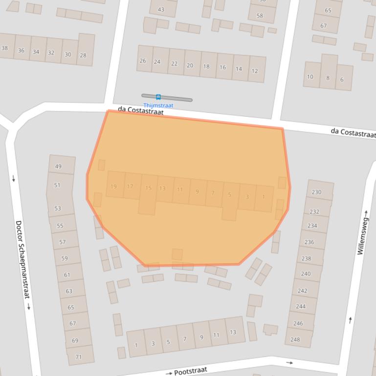 Kaart van postcodegebied 6531GS.