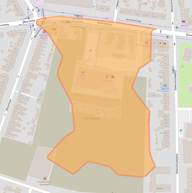 Kaart van postcodegebied 6531HK.