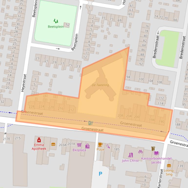 Kaart van postcodegebied 6531HX.