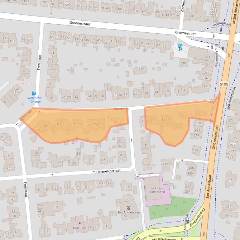 Kaart van postcodegebied 6531JJ.