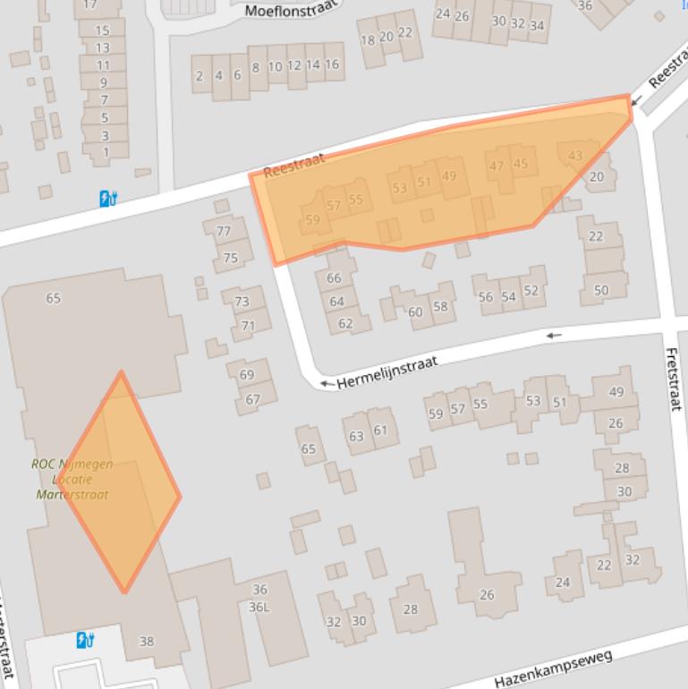 Kaart van postcodegebied 6531JK.