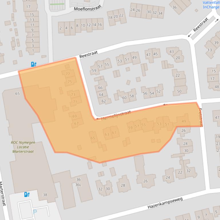 Kaart van postcodegebied 6531JW.