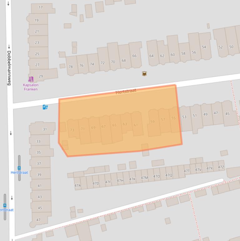 Kaart van postcodegebied 6531KN.