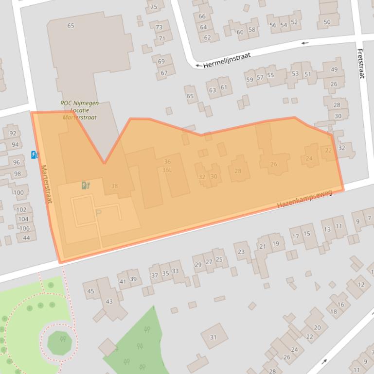 Kaart van postcodegebied 6531NK.