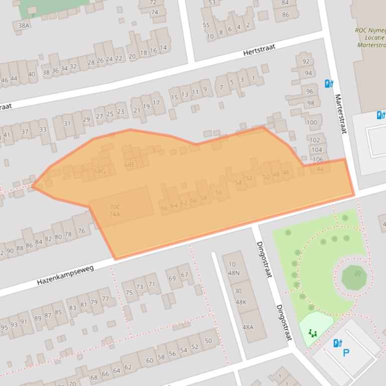 Kaart van postcodegebied 6531NL.