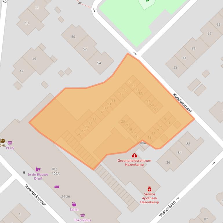 Kaart van postcodegebied 6531NW.