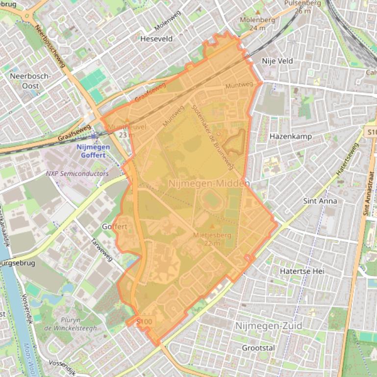 Kaart van postcodegebied 6532.