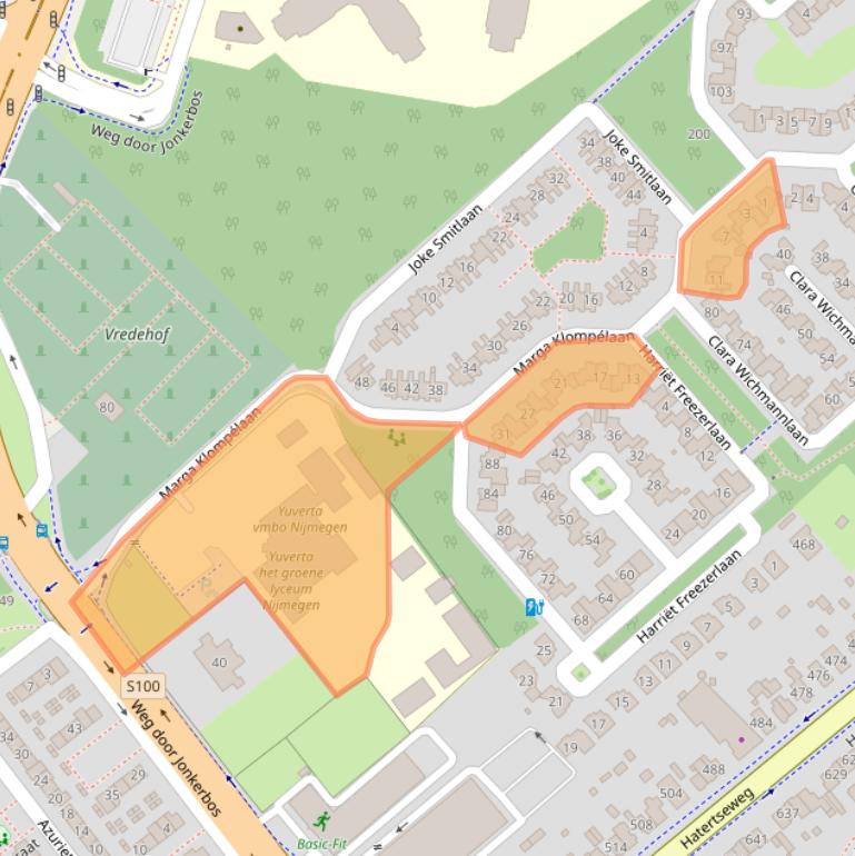 Kaart van postcodegebied 6532SB.