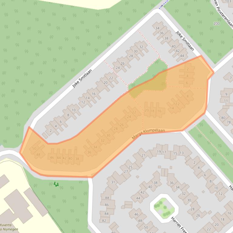 Kaart van postcodegebied 6532SC.