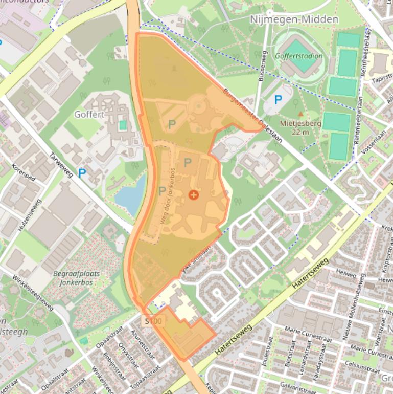 Kaart van postcodegebied 6532SZ.