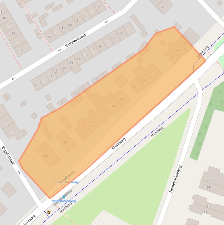 Kaart van postcodegebied 6532TS.