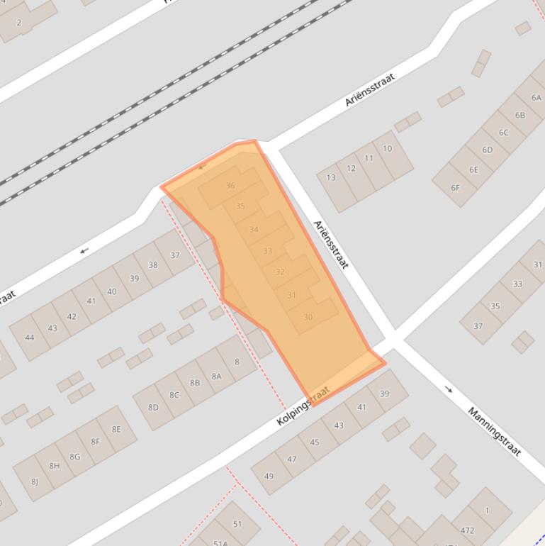 Kaart van postcodegebied 6532VT.