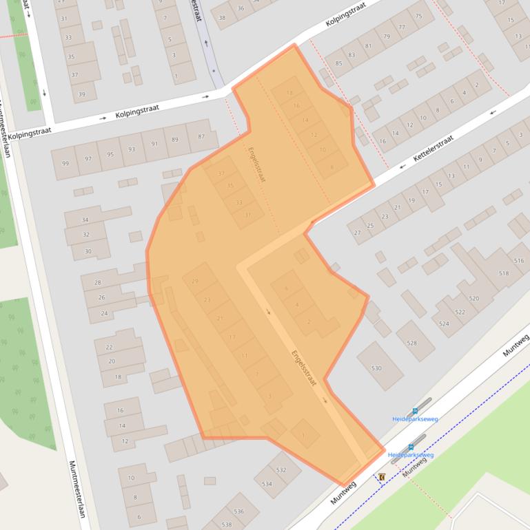 Kaart van postcodegebied 6532WG.