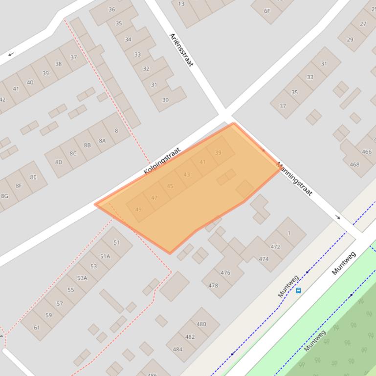 Kaart van postcodegebied 6532WJ.