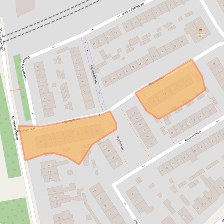 Kaart van postcodegebied 6532WN.
