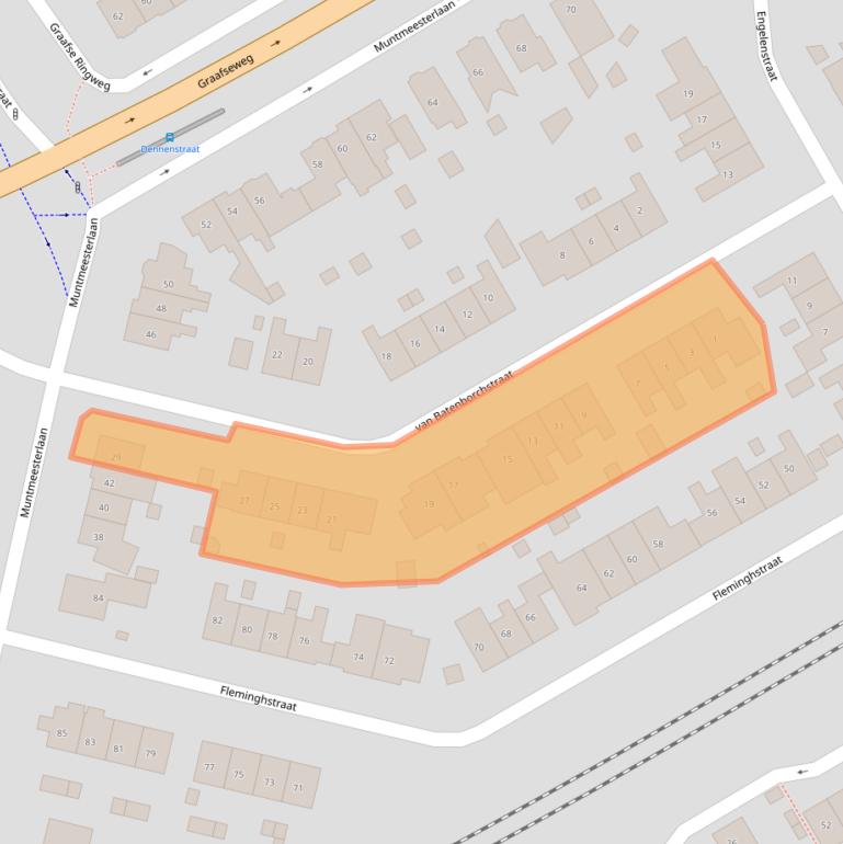Kaart van postcodegebied 6532XJ.