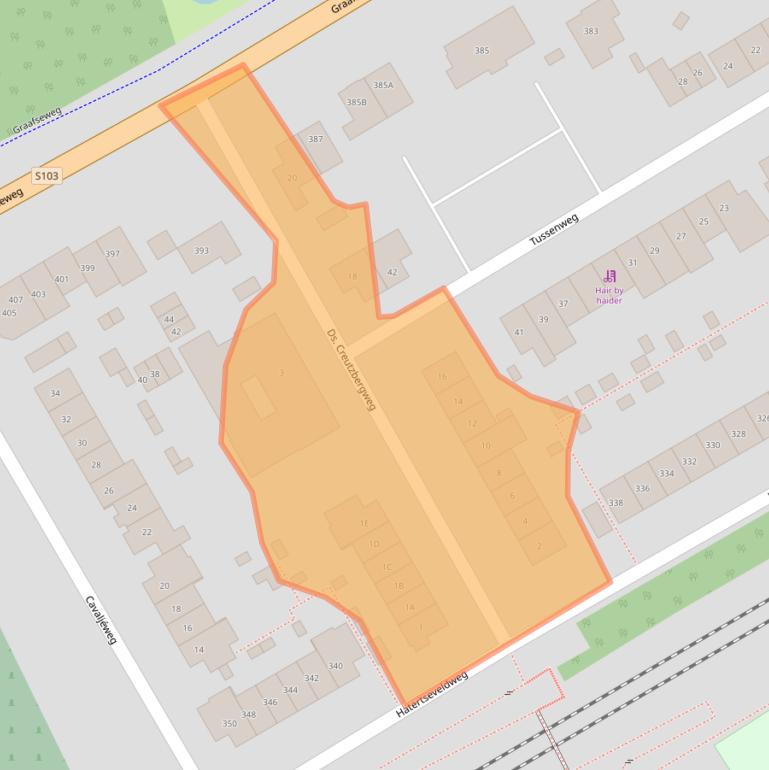 Kaart van postcodegebied 6532XP.