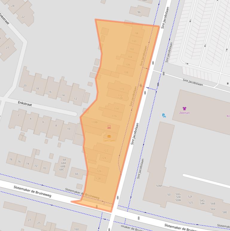 Kaart van postcodegebied 6533BW.
